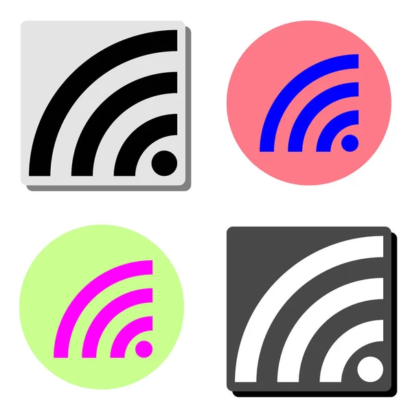 Einfache Darstellung Des Flachen Vektorsymbols Auf Vier Verschiedenen Farbhintergründen — Stockvektor