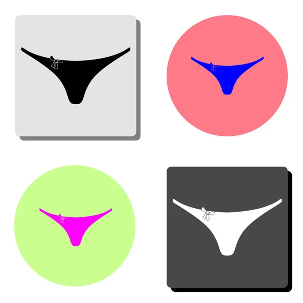 Women Panties Simple Flat Vector Icon Illustration Four Different Color — Stock Vector