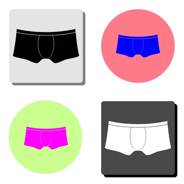 Men Underwear Simple Flat Vector Icon Illustration Four Different Color — Stock Vector