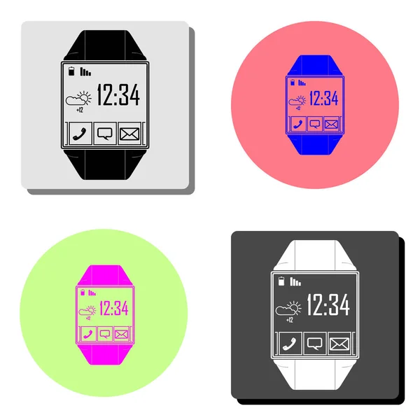 智能手机 简单的平面矢量图标插图上的四个不同的颜色背景 — 图库矢量图片