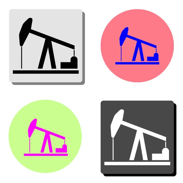 Ölpumpe Einfache Darstellung Des Flachen Vektorsymbols Auf Vier Verschiedenen Farbhintergründen — Stockvektor