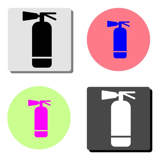 灭火器 简单的平面矢量图标插图上的四个不同的颜色背景 — 图库矢量图片