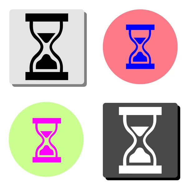 Reloj Arena Ilustración Simple Icono Vector Plano Cuatro Fondos Color — Archivo Imágenes Vectoriales