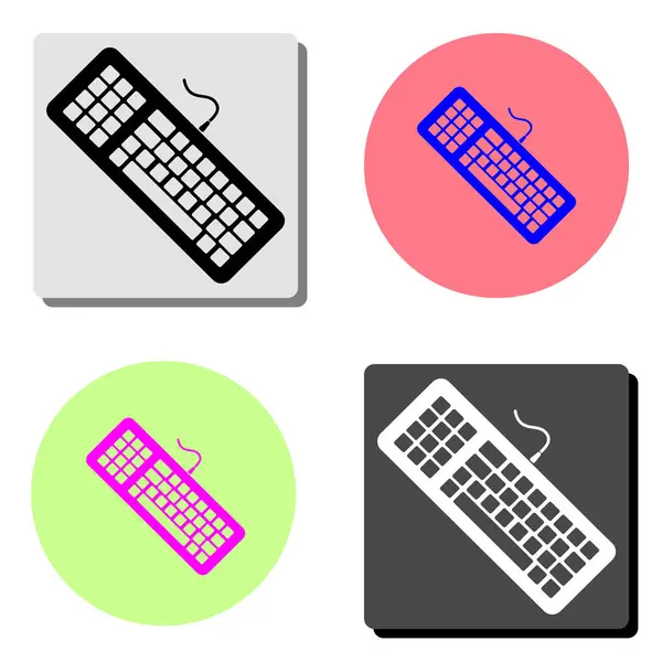 Tastatur Einfache Darstellung Des Flachen Vektorsymbols Auf Vier Verschiedenen Farbhintergründen — Stockvektor