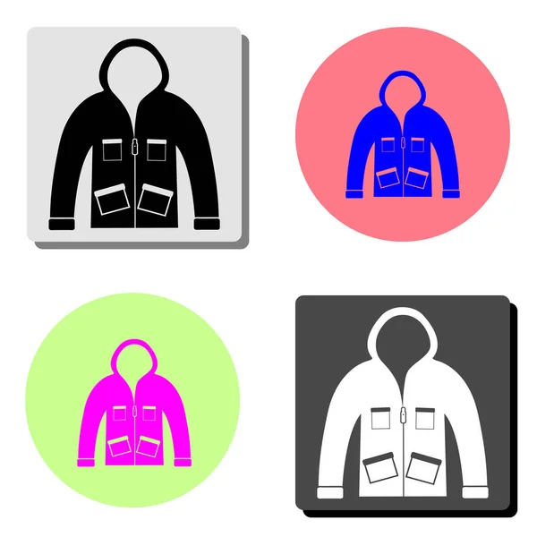 Chaqueta Hombre Ilustración Simple Icono Vector Plano Cuatro Fondos Color — Vector de stock