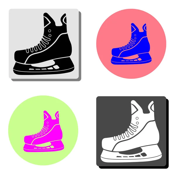 Figuur Schaatsen Eenvoudige Platte Vector Pictogram Illustratie Vier Verschillende Kleuren — Stockvector