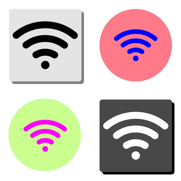 无线网络连接 简单的平面矢量图标插图上的四个不同的颜色背景 — 图库矢量图片