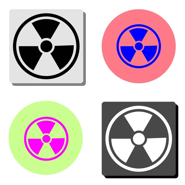 Radyasyon Dört Farklı Renk Arka Planlar Üzerinde Basit Düz Vektör — Stok Vektör