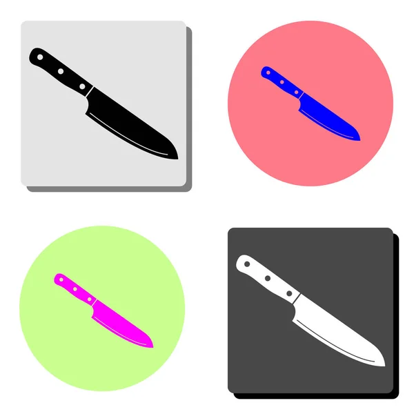 Messer Einfache Darstellung Des Flachen Vektorsymbols Auf Vier Verschiedenen Farbhintergründen — Stockvektor