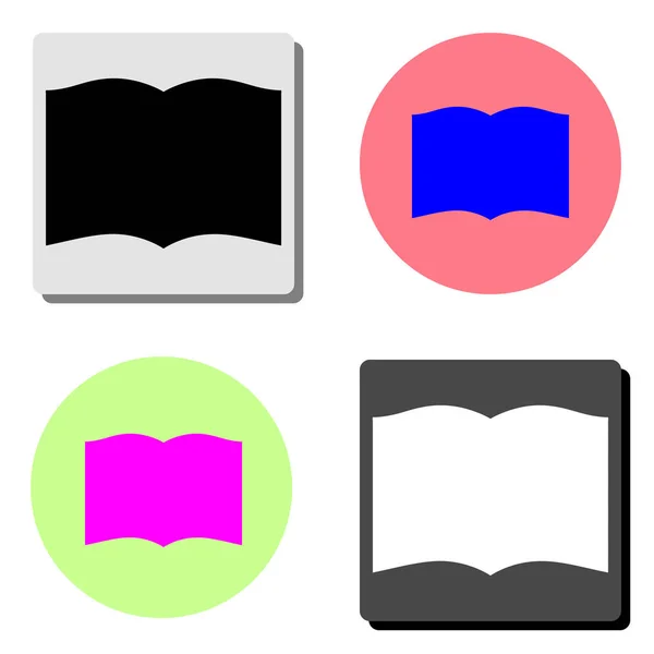 Book Simple Flat Vector Icon Illustration Four Different Color Backgrounds — Stock Vector