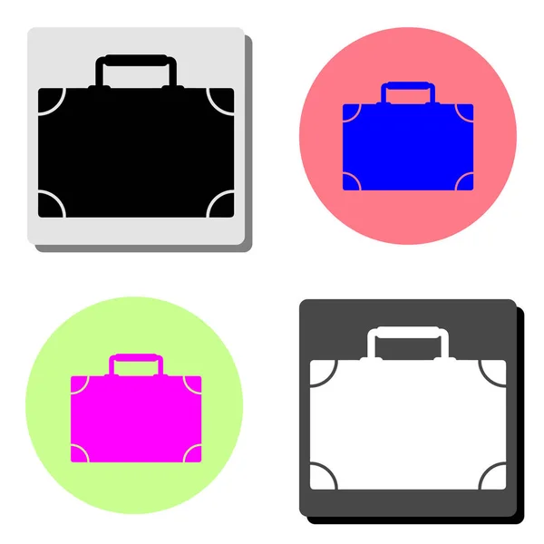 Case Simple Flat Vector Icon Illustration Four Different Color Backgrounds — Stock Vector