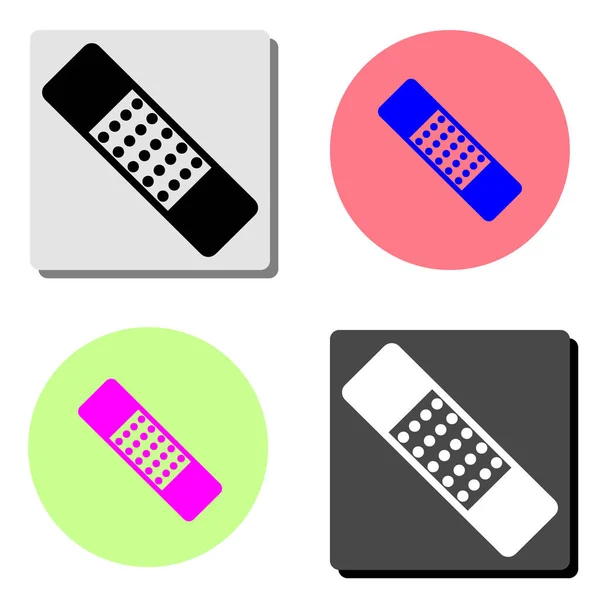 补丁药 简单的平面矢量图标插图上的四个不同的颜色背景 — 图库矢量图片