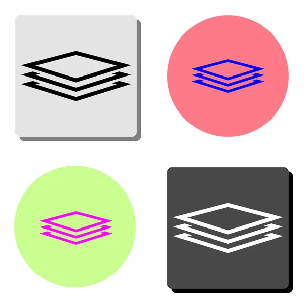 Schichten Einfache Darstellung Des Flachen Vektorsymbols Auf Vier Verschiedenen Farbhintergründen — Stockvektor