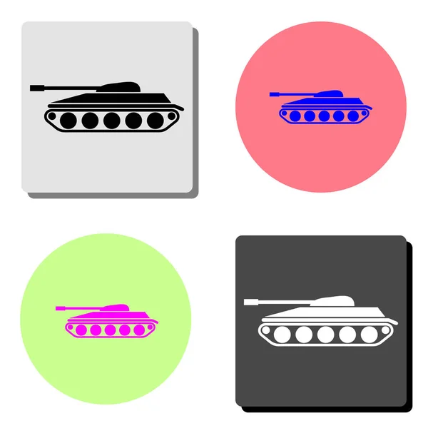 Panzerkriegsarmee Einfache Darstellung Des Flachen Vektorsymbols Auf Vier Verschiedenen Farbhintergründen — Stockvektor
