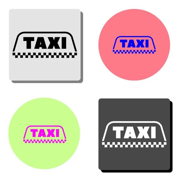 Taxi Simple Flat Vector Icon Illustration Four Different Color Backgrounds — Stock Vector