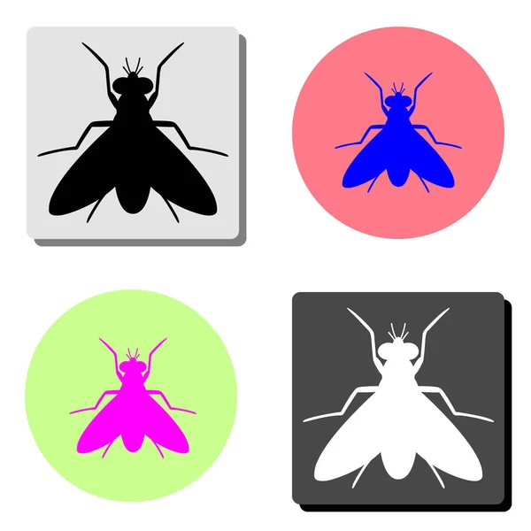 Papillon Nocturne Illustration Simple Icône Vectorielle Plate Sur Quatre Fonds — Image vectorielle