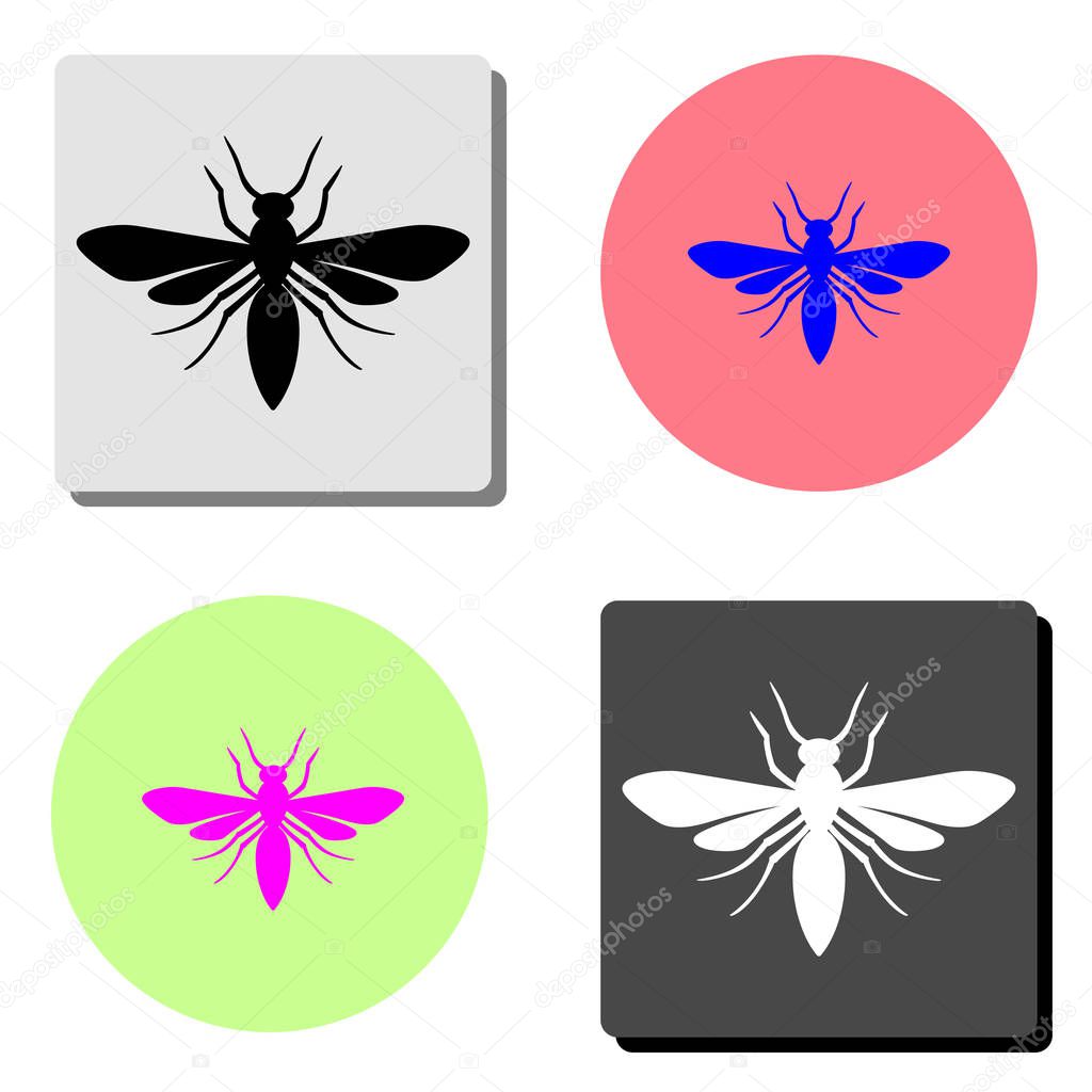 insect. simple flat vector icon illustration on four different color backgrounds