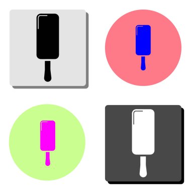 Dondurma tatlı. dört farklı renk arka planlar üzerinde basit düz vektör simge tasarlamak