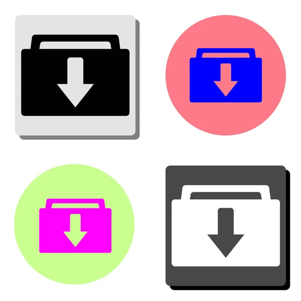 Folder Unduh Vektor Gambar Ikon Vektor Datar Sederhana Pada Empat - Stok Vektor