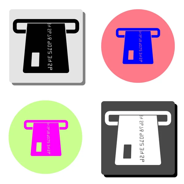 Geldautomatenschacht Einfache Darstellung Des Flachen Vektorsymbols Auf Vier Verschiedenen Farbhintergründen — Stockvektor