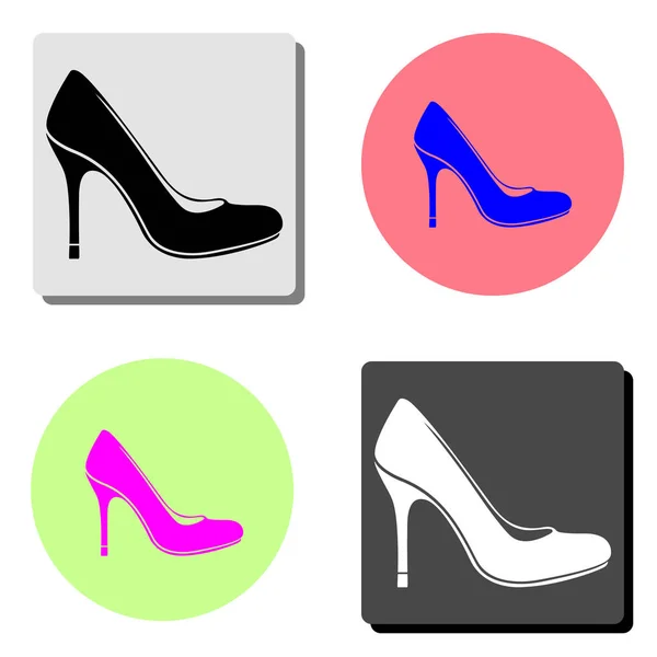 Zapatos Mujer Ilustración Simple Icono Vector Plano Cuatro Fondos Color — Archivo Imágenes Vectoriales