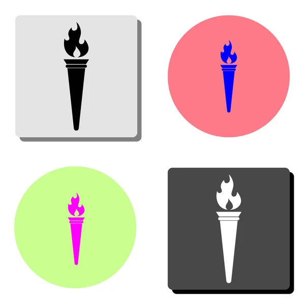 Taschenlampe Einfache Darstellung Des Flachen Vektorsymbols Auf Vier Verschiedenen Farbhintergründen — Stockvektor