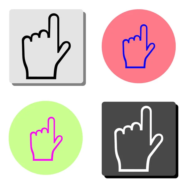 Puntero Mano Ilustración Simple Icono Vector Plano Cuatro Fondos Color — Archivo Imágenes Vectoriales