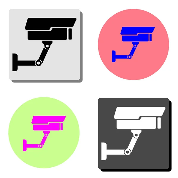 Cctv Einfache Darstellung Des Flachen Vektorsymbols Auf Vier Verschiedenen Farbhintergründen — Stockvektor