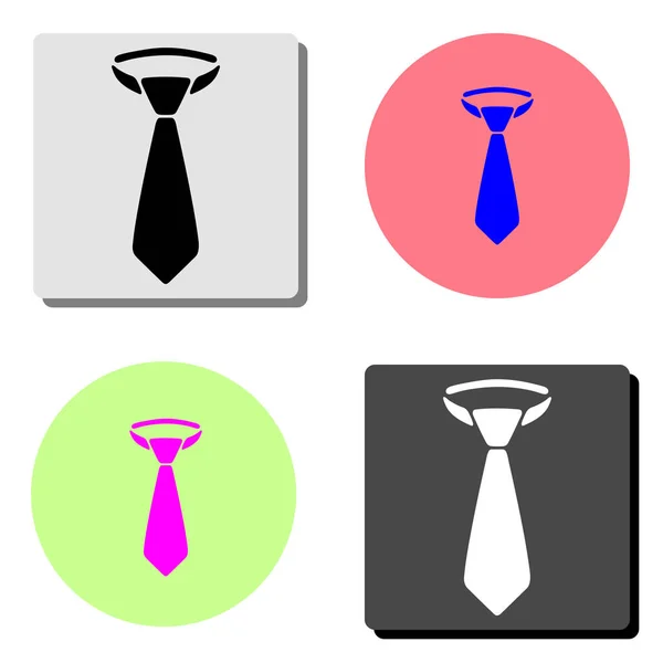 Krawatte Einfache Darstellung Des Flachen Vektorsymbols Auf Vier Verschiedenen Farbhintergründen — Stockvektor