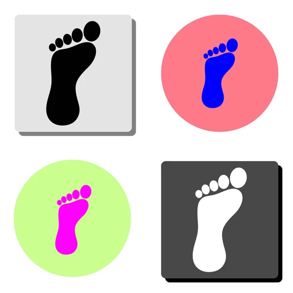 Foot Simple Flat Vector Icon Illustration Four Different Color Backgrounds — Stock Vector
