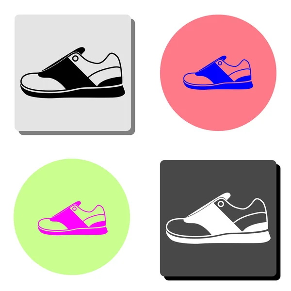 Sneakers Simple Flat Vector Icon Illustration Four Different Color Backgrounds — Stock Vector