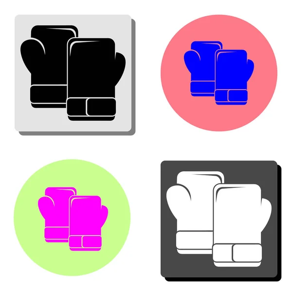 Boxing Gloves Simple Flat Vector Icon Illustration Four Different Color — Stock Vector