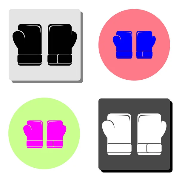 Boxhandschuhe Einfache Darstellung Des Flachen Vektorsymbols Auf Vier Verschiedenen Farbhintergründen — Stockvektor