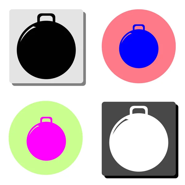 Peso Ilustración Simple Icono Vector Plano Cuatro Fondos Color Diferentes — Vector de stock
