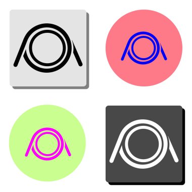 Sarmal bahar. dört farklı renk arka planlar üzerinde basit düz vektör simge tasarlamak