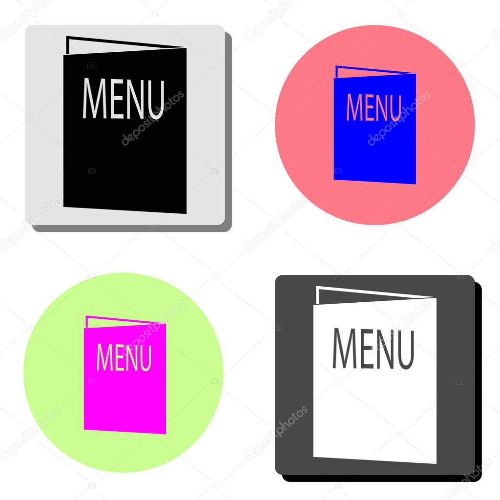menu. simple flat vector icon illustration on four different color backgrounds