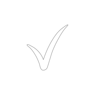 kontrol edin. Basit düz vektör simge tasarlamak. Anahat satırı simgesi - düzenlenebilir kontur