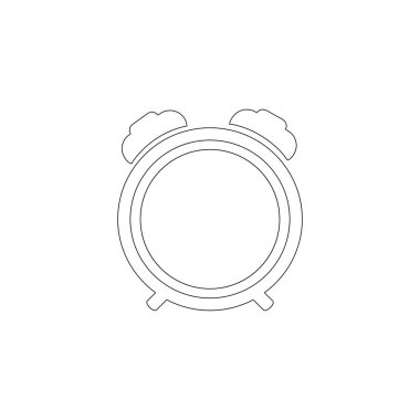 Saat çalar saat. Basit düz vektör simge tasarlamak. Anahat satırı simgesi - düzenlenebilir kontur