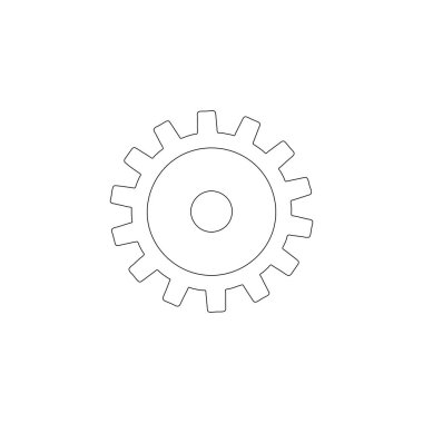 Dişli. Basit düz vektör simge tasarlamak. Anahat satırı simgesi - düzenlenebilir kontur