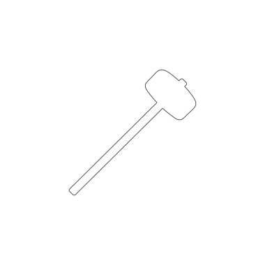 Kızak çekiç. Basit düz vektör simge tasarlamak. Anahat satırı simgesi - düzenlenebilir kontur