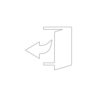 Kapıdan girin. Basit düz vektör simge tasarlamak. Anahat satırı simgesi - düzenlenebilir kontur