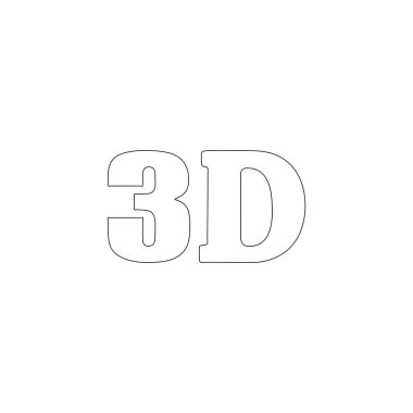 3D. basit düz vektör simge tasarlamak. Anahat satırı simgesi - düzenlenebilir kontur