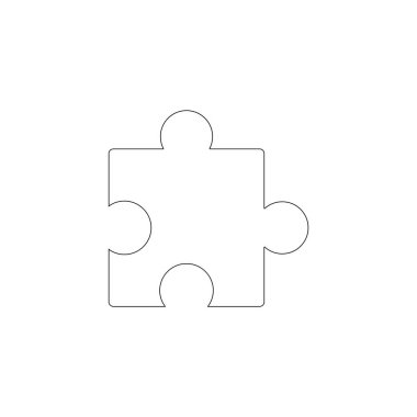 bulmaca. Basit düz vektör simge tasarlamak. Anahat satırı simgesi - düzenlenebilir kontur