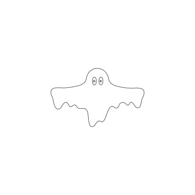 Hayalet. Basit düz vektör simge tasarlamak. Anahat satırı simgesi - düzenlenebilir kontur