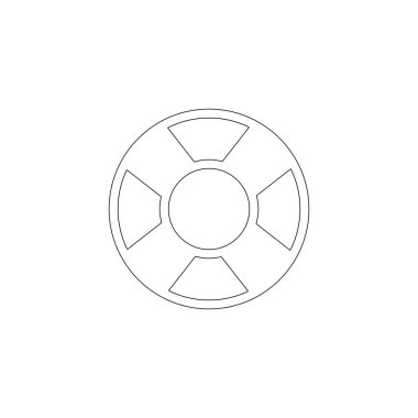 Lifebuoy. Basit düz vektör simge tasarlamak. Anahat satırı simgesi - düzenlenebilir kontur