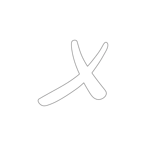 Хрест Проста Плоска Векторна Іконка Символ Контурного Рядка Змінений Хід — стоковий вектор