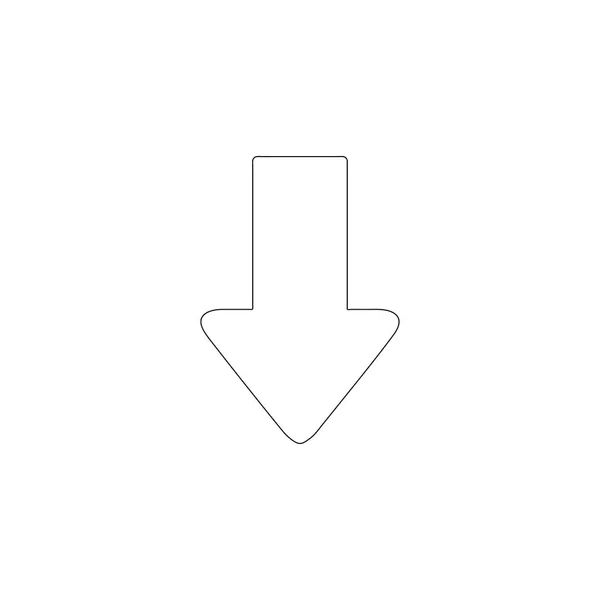 Стрілка Вниз Проста Плоска Векторна Іконка Символ Контурного Рядка Змінений — стоковий вектор