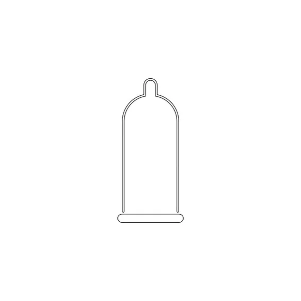 Latex Condoom Eenvoudige Platte Vector Pictogram Illustratie Overzichtssymbool Lijn Bewerkbare — Stockvector