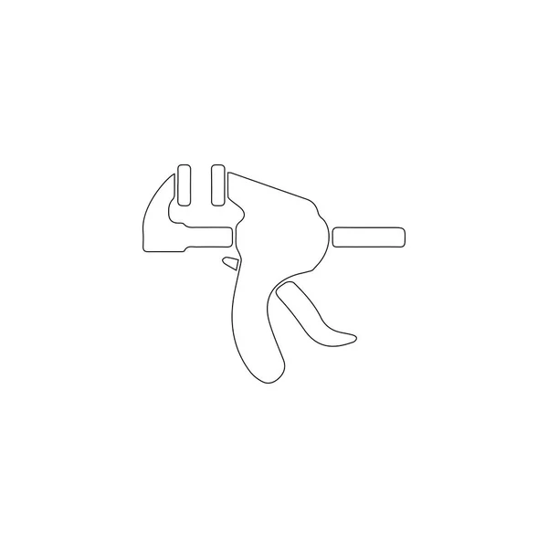 Затискач Проста Плоска Векторна Іконка Символ Контурного Рядка Змінений Хід — стоковий вектор