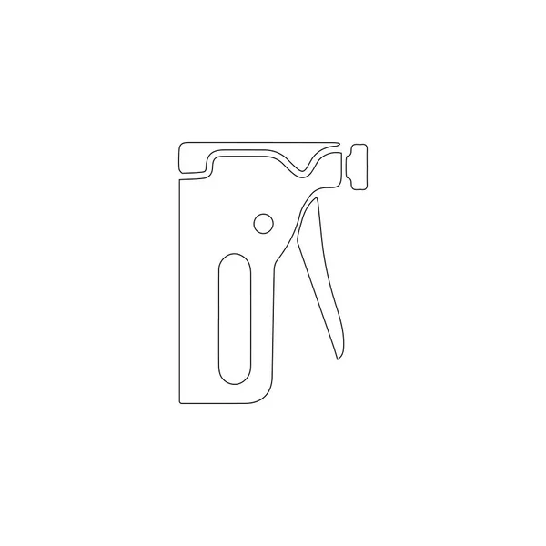 Grapadora Construcción Ilustración Simple Icono Vector Plano Contorno Símbolo Línea — Vector de stock